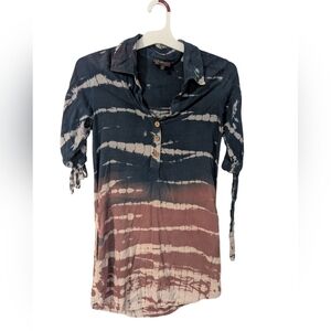 J.glee,Tie-Dye Button-Up Women's Tunic/Mini Dress